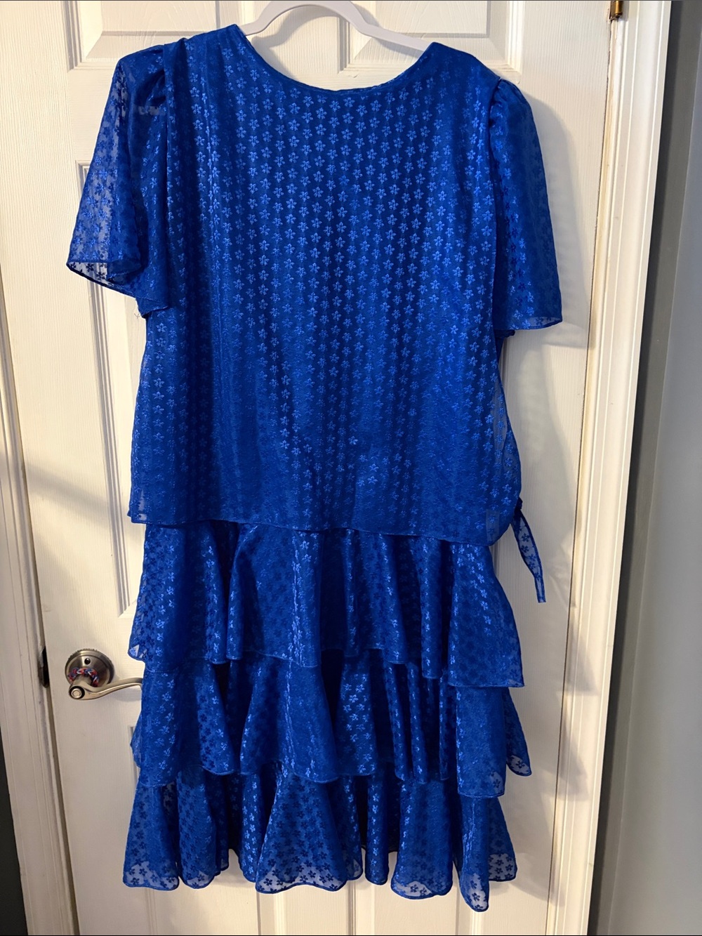 Women's Royal Blue Midi Layered Dress